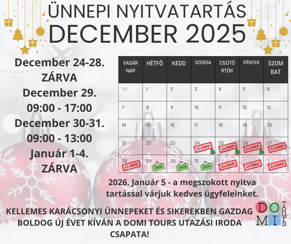 Ünnepi nyitva tartás